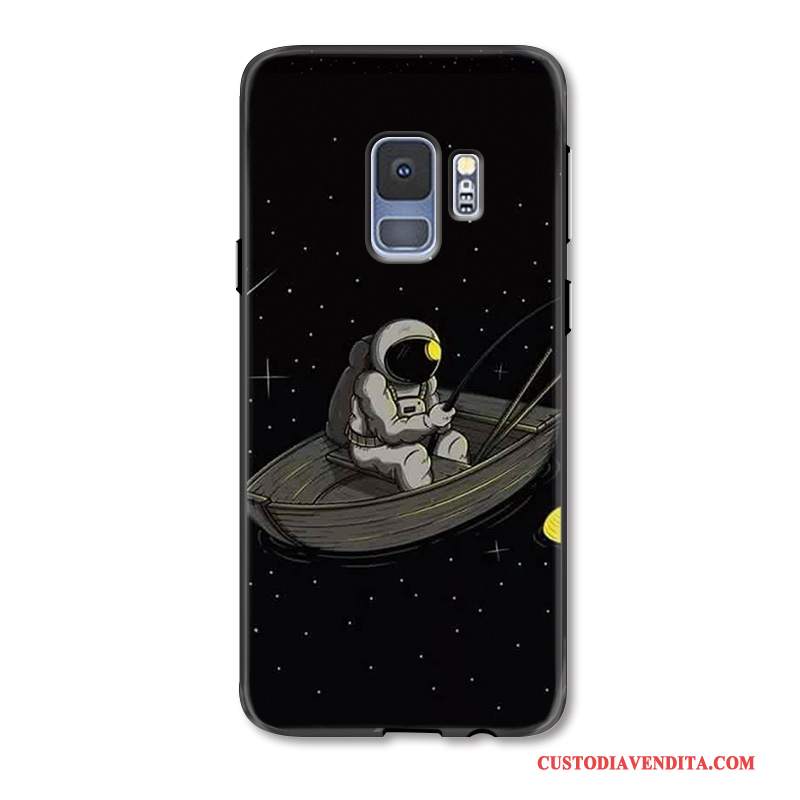 Custodia Samsung Galaxy S9+ Goffratura Mese Nero, Cover Samsung Galaxy S9+ Protezione Telefono Stellato