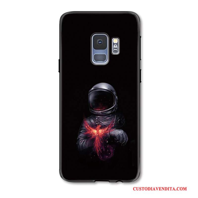 Custodia Samsung Galaxy S9+ Goffratura Mese Nero, Cover Samsung Galaxy S9+ Protezione Telefono Stellato