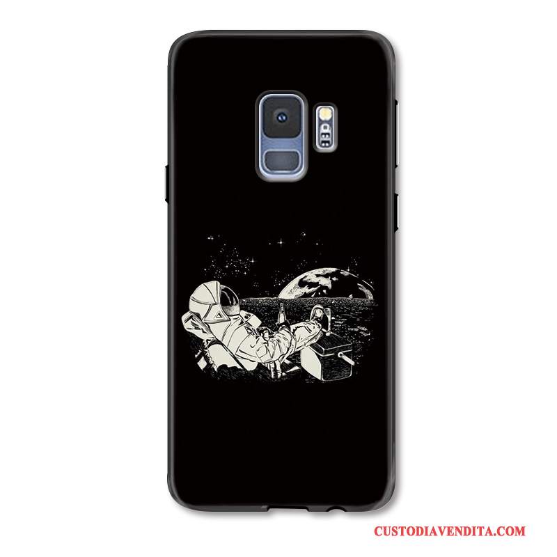 Custodia Samsung Galaxy S9+ Goffratura Mese Nero, Cover Samsung Galaxy S9+ Protezione Telefono Stellato