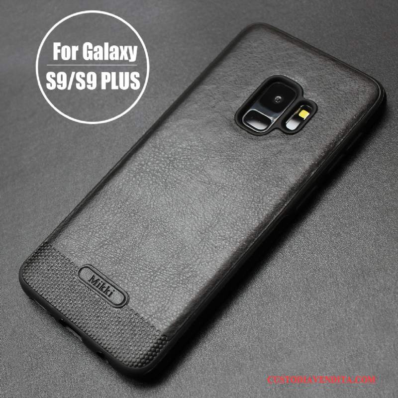 Custodia Samsung Galaxy S9+ Moda Affari Morbido, Cover Samsung Galaxy S9+ Pelle Semplici Tutto Incluso