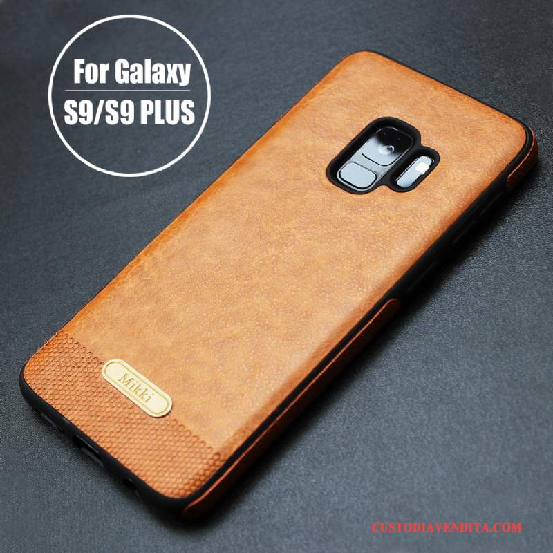 Custodia Samsung Galaxy S9+ Moda Affari Morbido, Cover Samsung Galaxy S9+ Pelle Semplici Tutto Incluso