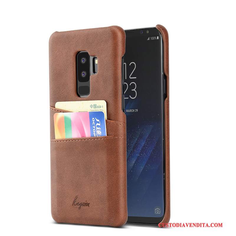 Custodia Samsung Galaxy S9+ Moda Tendenza Carta, Cover Samsung Galaxy S9+ Pelle Arancione Affari