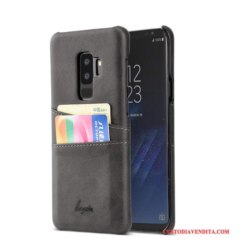 Custodia Samsung Galaxy S9+ Moda Tendenza Carta, Cover Samsung Galaxy S9+ Pelle Arancione Affari