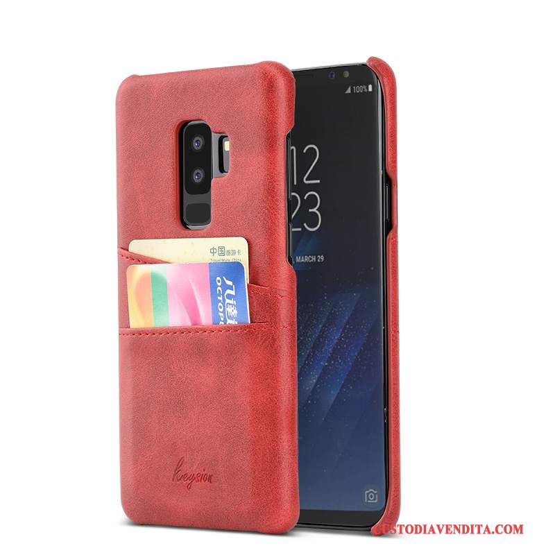 Custodia Samsung Galaxy S9+ Moda Tendenza Carta, Cover Samsung Galaxy S9+ Pelle Arancione Affari