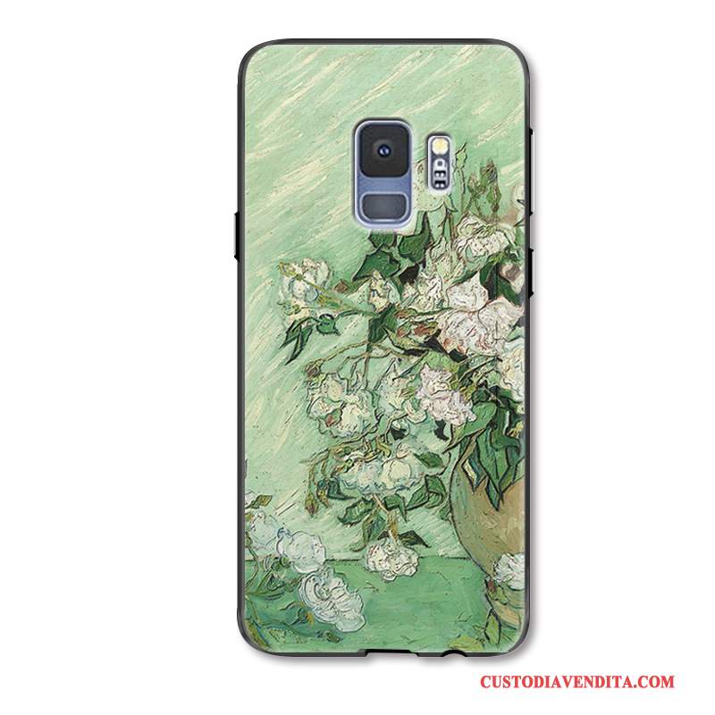 Custodia Samsung Galaxy S9+ Moda Verde Lusso, Cover Samsung Galaxy S9+ Silicone Anti-caduta Ornamenti Appesi