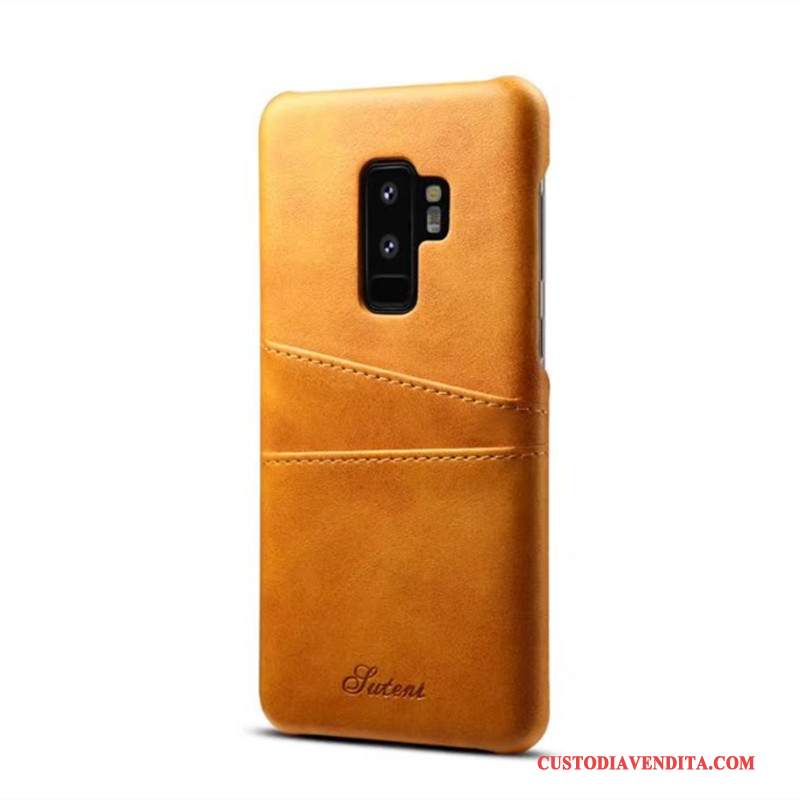 Custodia Samsung Galaxy S9+ Pelle Anti-caduta Carta, Cover Samsung Galaxy S9+ Protezione Rossotelefono