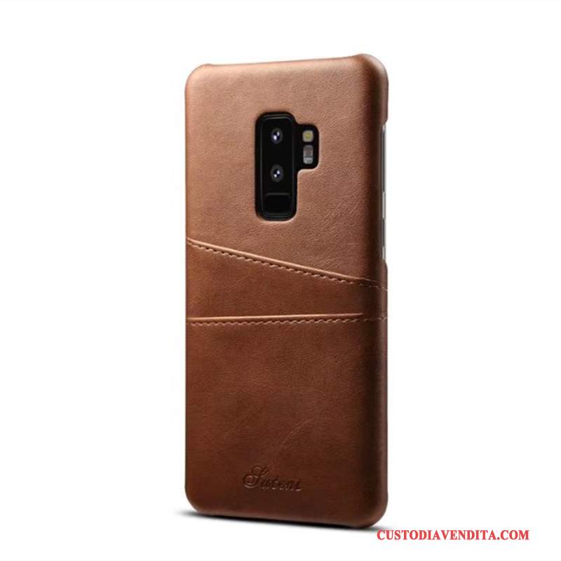 Custodia Samsung Galaxy S9+ Pelle Anti-caduta Carta, Cover Samsung Galaxy S9+ Protezione Rossotelefono