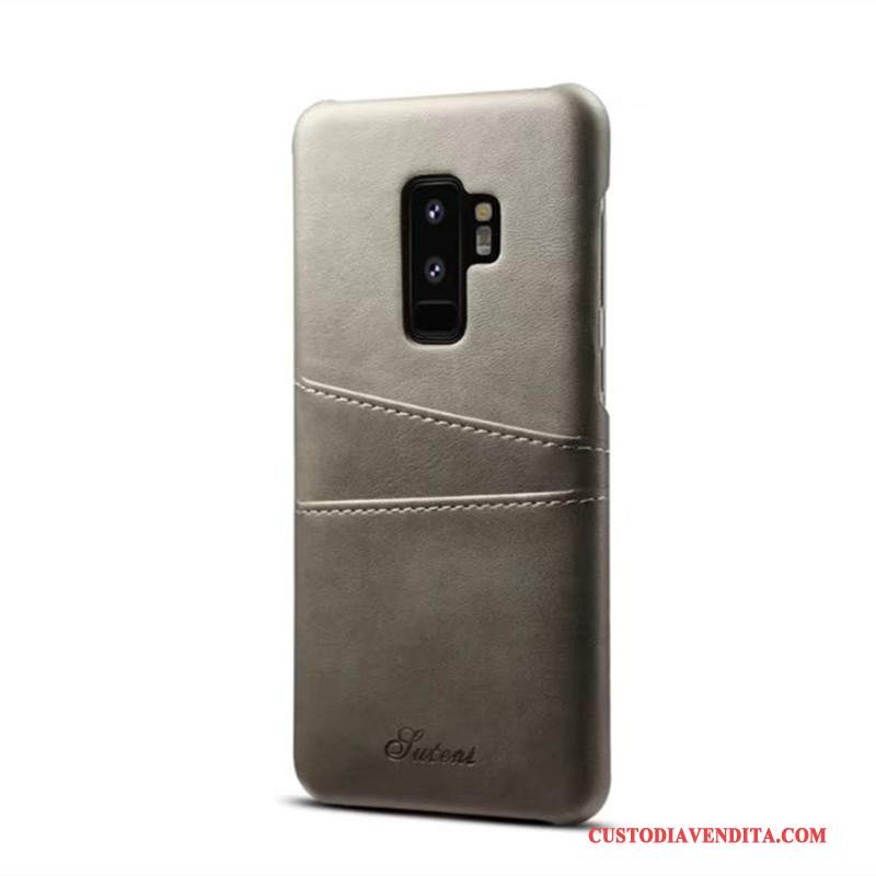 Custodia Samsung Galaxy S9+ Pelle Anti-caduta Carta, Cover Samsung Galaxy S9+ Protezione Rossotelefono