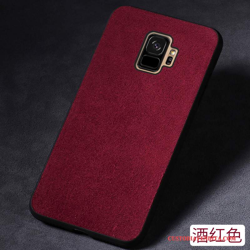 Custodia Samsung Galaxy S9 Pelle Colore Profondo Grigio, Cover Samsung Galaxy S9 Creativo Marchio Di Tendenza Di Personalità