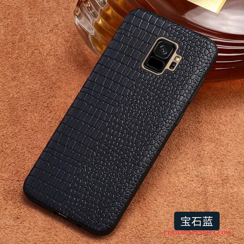 Custodia Samsung Galaxy S9+ Pelle Marchio Di Tendenzatelefono, Cover Samsung Galaxy S9+ Creativo Di Personalità Marrone