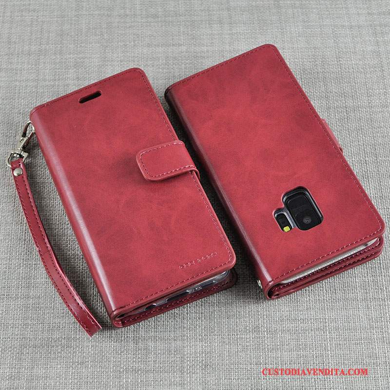 Custodia Samsung Galaxy S9+ Pelle Morbidotelefono, Cover Samsung Galaxy S9+ Folio Rosso