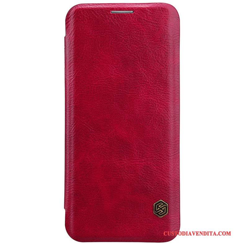 Custodia Samsung Galaxy S9+ Pelle Telefono Oro, Cover Samsung Galaxy S9+ Folio Rosso Carta