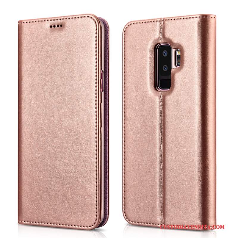 Custodia Samsung Galaxy S9+ Pelle Tendenza Tutto Incluso, Cover Samsung Galaxy S9+ Protezione Nero Carta