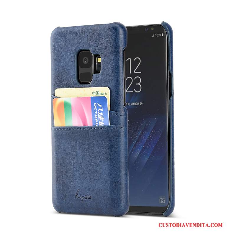 Custodia Samsung Galaxy S9 Pelle Tendenzatelefono, Cover Samsung Galaxy S9 Protezione Nuovo Blu Scuro