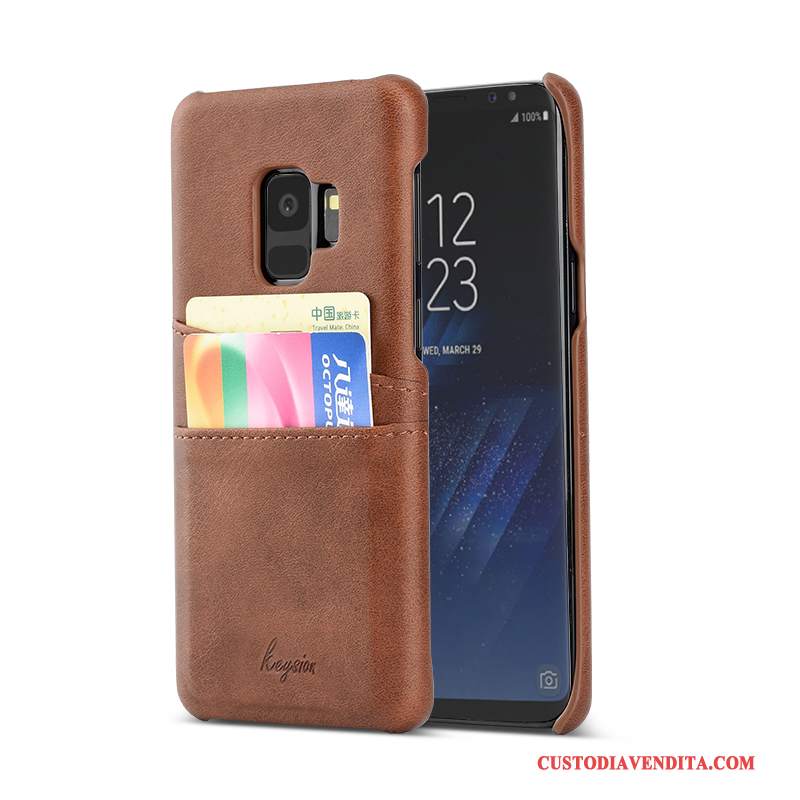 Custodia Samsung Galaxy S9 Pelle Tendenzatelefono, Cover Samsung Galaxy S9 Protezione Nuovo Blu Scuro