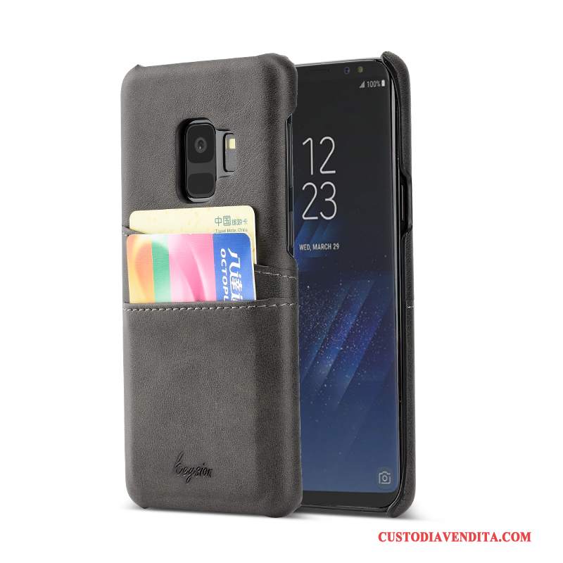 Custodia Samsung Galaxy S9 Pelle Tendenzatelefono, Cover Samsung Galaxy S9 Protezione Nuovo Blu Scuro