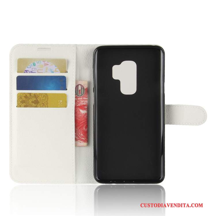 Custodia Samsung Galaxy S9+ Portafoglio Nero, Cover Samsung Galaxy S9+ Pelle