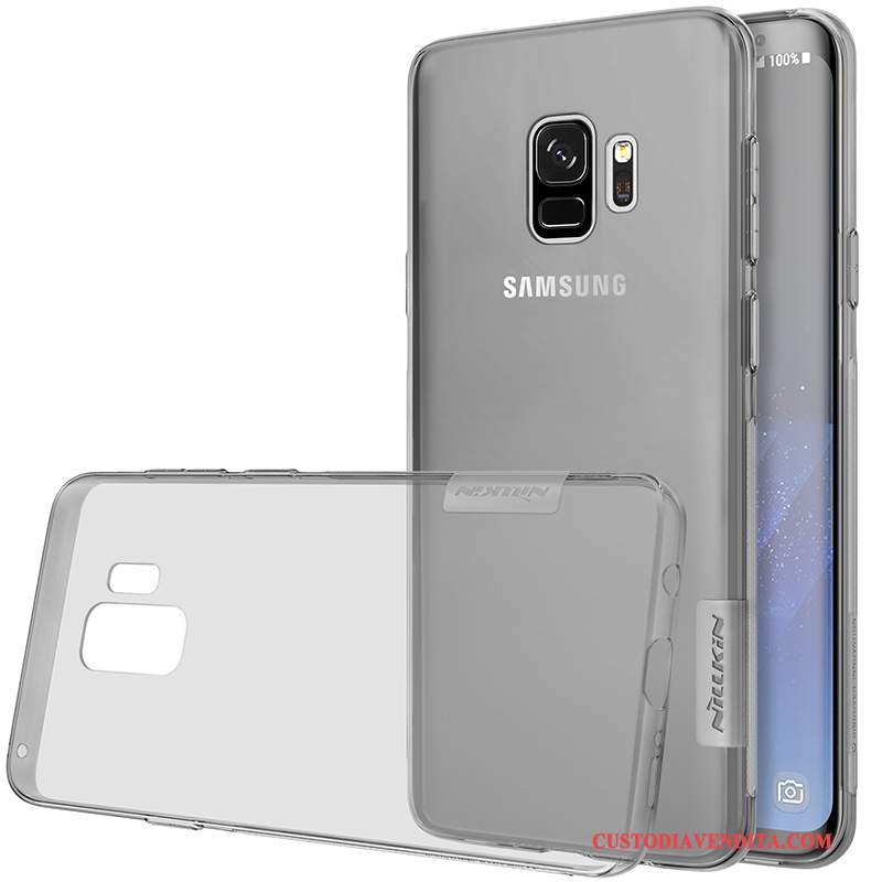 Custodia Samsung Galaxy S9 Protezione Anti-caduta Oro, Cover Samsung Galaxy S9 Morbido Trasparente