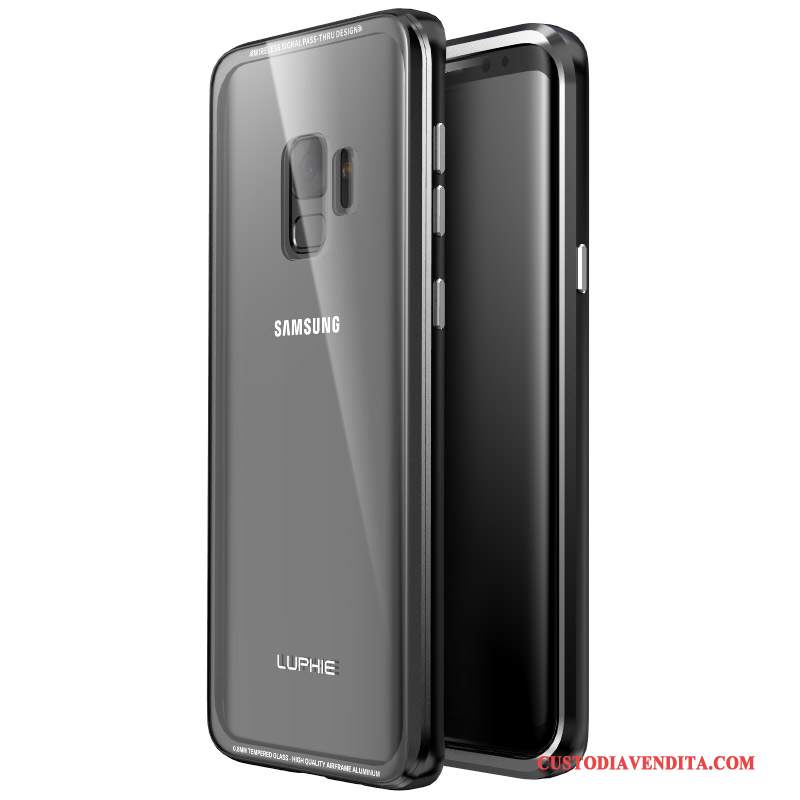 Custodia Samsung Galaxy S9 Protezione Porpora Coperchio Posteriore, Cover Samsung Galaxy S9 Vetro Temperato Tutto Incluso