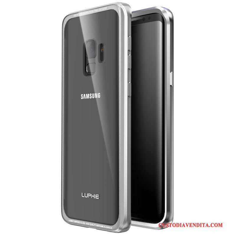 Custodia Samsung Galaxy S9 Protezione Porpora Coperchio Posteriore, Cover Samsung Galaxy S9 Vetro Temperato Tutto Incluso