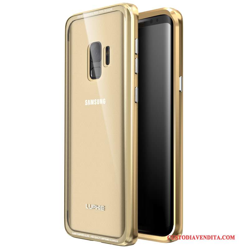 Custodia Samsung Galaxy S9 Protezione Porpora Coperchio Posteriore, Cover Samsung Galaxy S9 Vetro Temperato Tutto Incluso