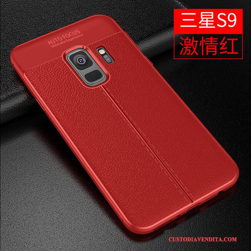 Custodia Samsung Galaxy S9 Protezione Rosso Morbido, Cover Samsung Galaxy S9 Pelle Telefono Anti-caduta