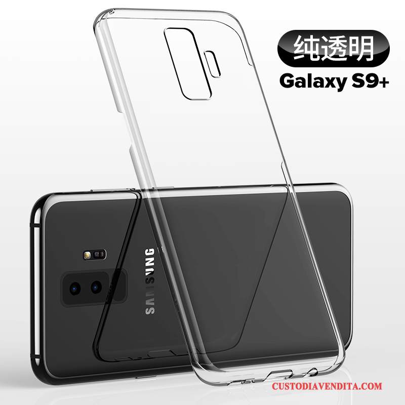 Custodia Samsung Galaxy S9+ Protezione Sottilitelefono, Cover Samsung Galaxy S9+ Nero Trasparente