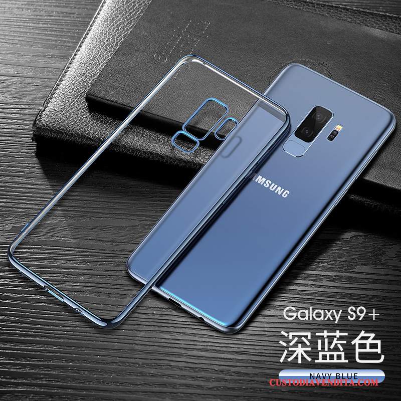 Custodia Samsung Galaxy S9+ Protezione Trasparente Blu Scuro, Cover Samsung Galaxy S9+ Anti-caduta Morbido