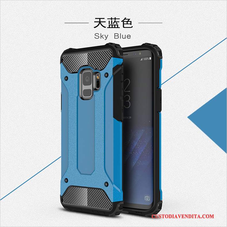 Custodia Samsung Galaxy S9+ Silicone Difficiletelefono, Cover Samsung Galaxy S9+ Tutto Incluso Argento