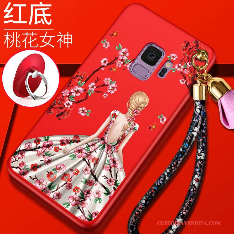 Custodia Samsung Galaxy S9 Silicone Morbido Rosso, Cover Samsung Galaxy S9 Protezione Telefono Tendenza