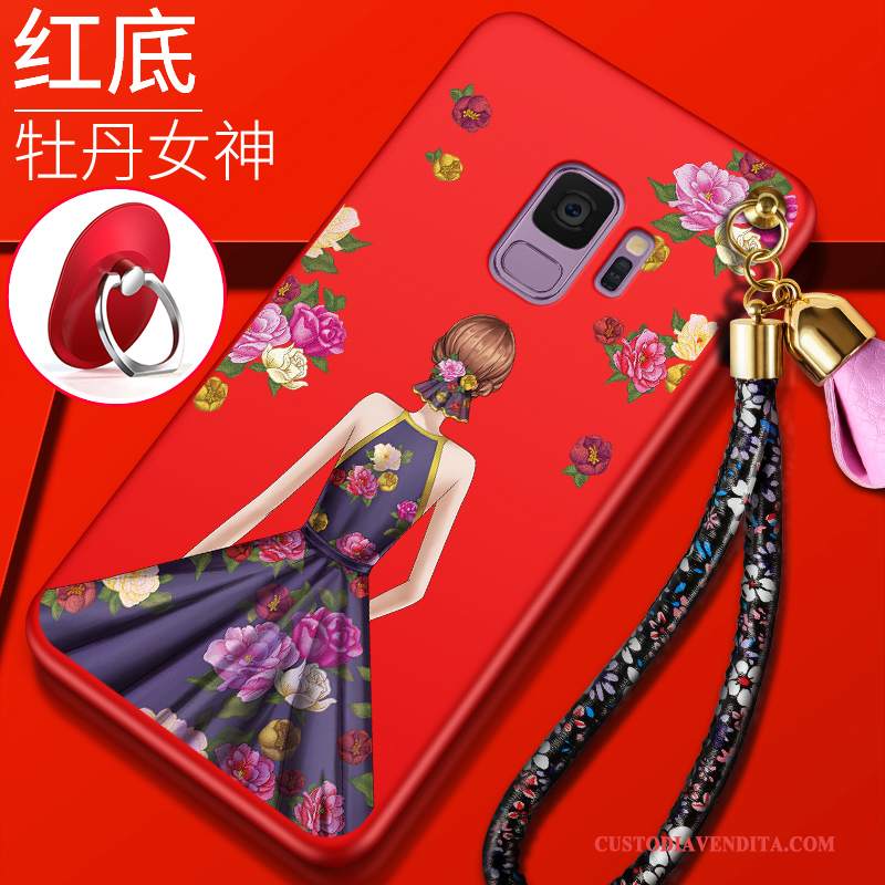 Custodia Samsung Galaxy S9 Silicone Morbido Rosso, Cover Samsung Galaxy S9 Protezione Telefono Tendenza