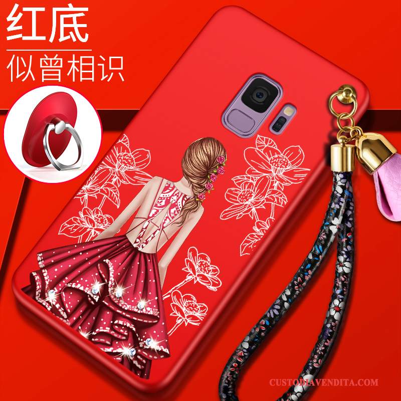 Custodia Samsung Galaxy S9 Silicone Morbido Rosso, Cover Samsung Galaxy S9 Protezione Telefono Tendenza