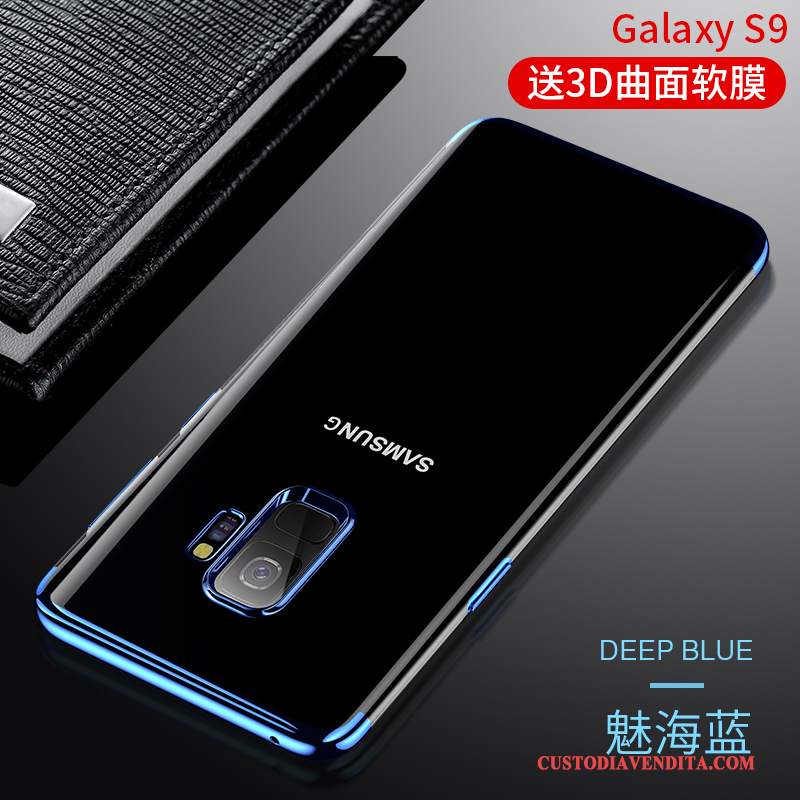 Custodia Samsung Galaxy S9 Silicone Telefono Trasparente, Cover Samsung Galaxy S9 Tutto Incluso Blu