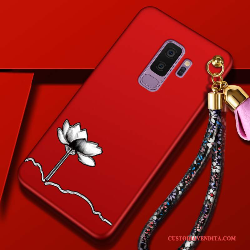 Custodia Samsung Galaxy S9+ Silicone Tendenzatelefono, Cover Samsung Galaxy S9+ Protezione Morbido Rosso