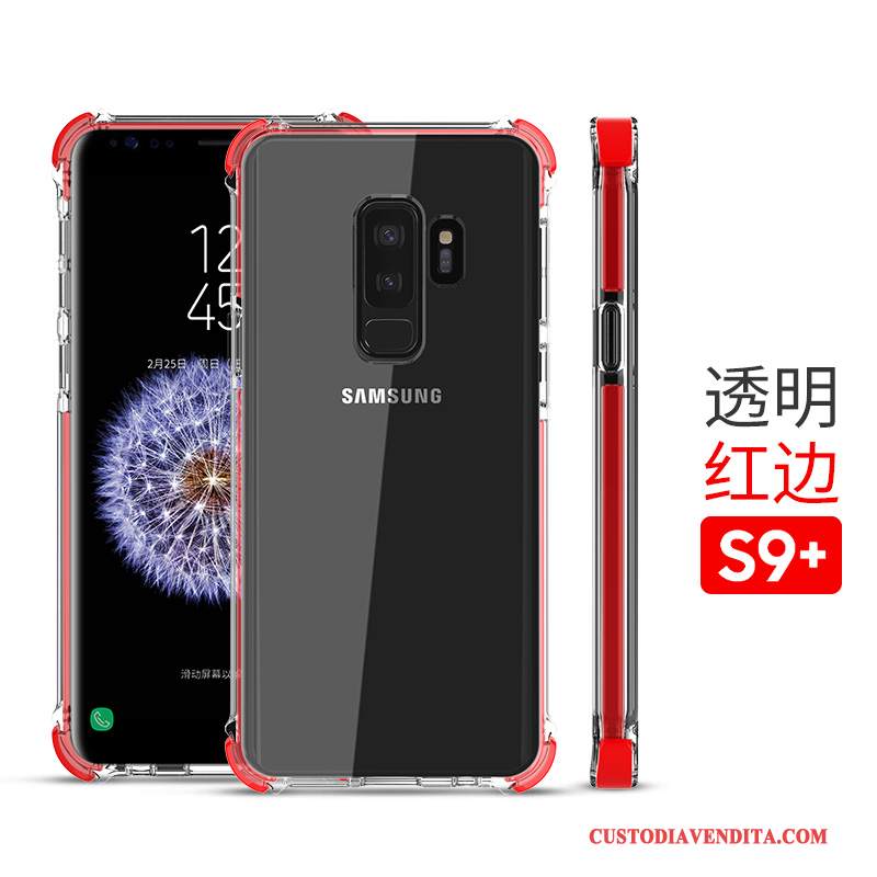 Custodia Samsung Galaxy S9+ Silicone Tutto Incluso Rosso, Cover Samsung Galaxy S9+ Protezione Anti-cadutatelefono