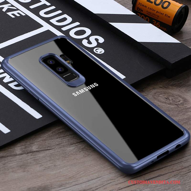 Custodia Samsung Galaxy S9+ Tutto Incluso Blu Scuro, Cover Samsung Galaxy S9+ Trasparentetelefono