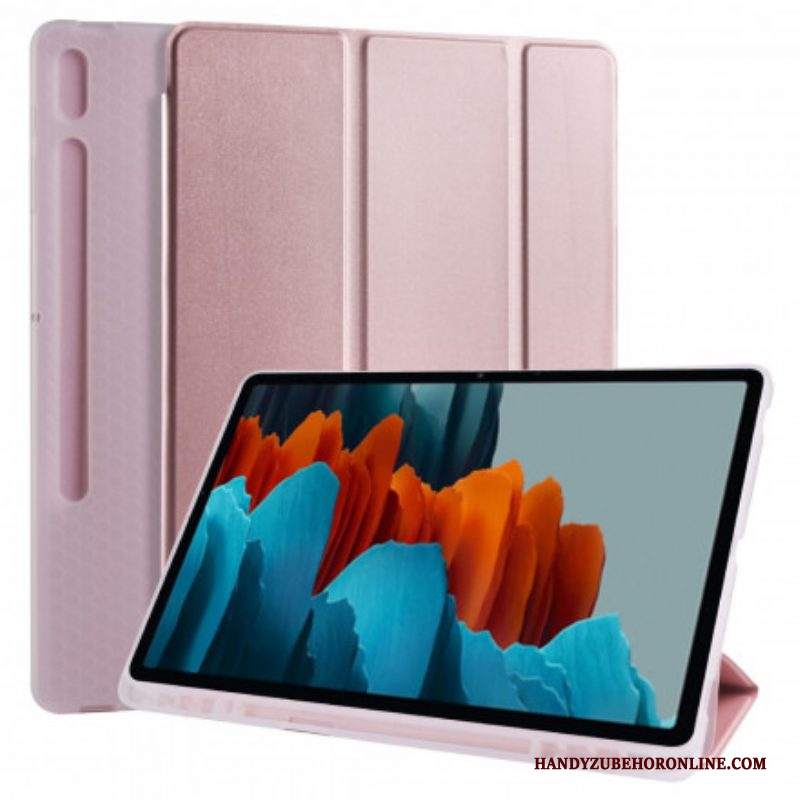 Custodia Samsung Galaxy Tab S8 Plus / Tab S7 Plus Silicone E Finta Pelle