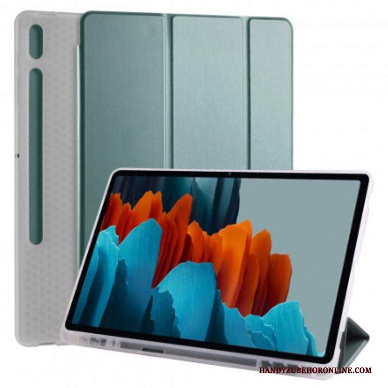 Custodia Samsung Galaxy Tab S8 Plus / Tab S7 Plus Silicone E Finta Pelle