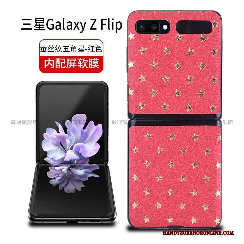 Custodia Samsung Z Flip Pelle Anti-caduta Nero, Cover Samsung Z Flip Protezione Protezione Contro Le Esplosioni Tempra