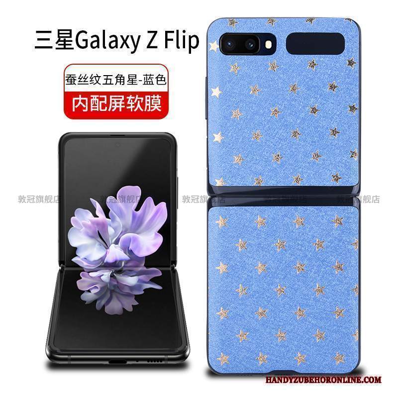 Custodia Samsung Z Flip Pelle Anti-caduta Nero, Cover Samsung Z Flip Protezione Protezione Contro Le Esplosioni Tempra