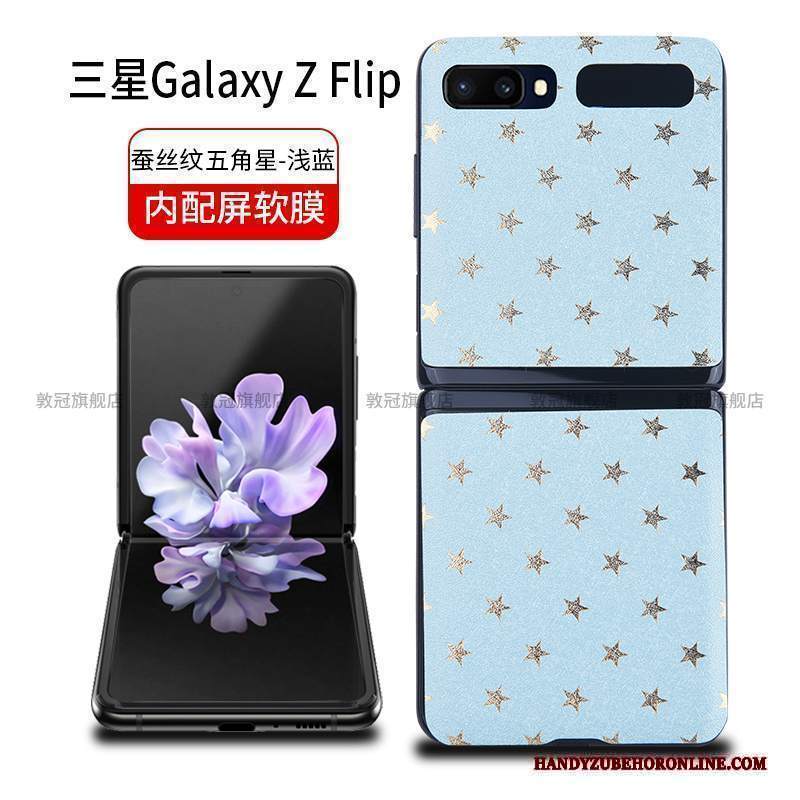 Custodia Samsung Z Flip Pelle Anti-caduta Nero, Cover Samsung Z Flip Protezione Protezione Contro Le Esplosioni Tempra