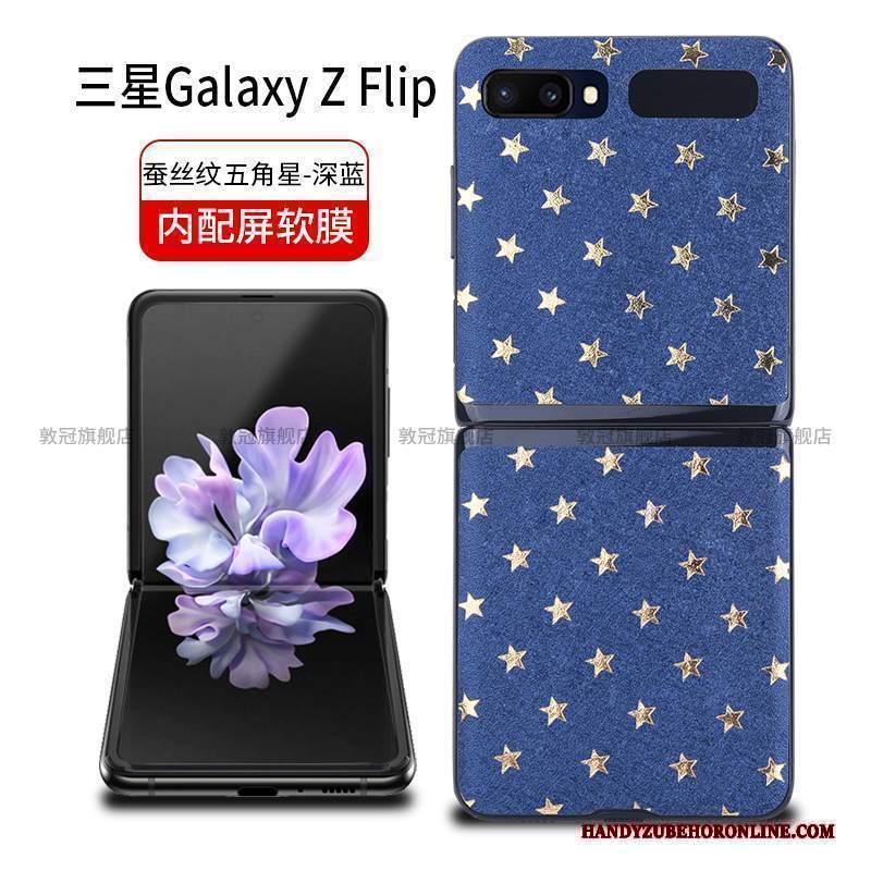 Custodia Samsung Z Flip Pelle Anti-caduta Nero, Cover Samsung Z Flip Protezione Protezione Contro Le Esplosioni Tempra