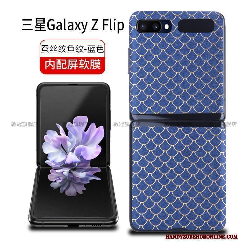 Custodia Samsung Z Flip Pelle Anti-caduta Nero, Cover Samsung Z Flip Protezione Protezione Contro Le Esplosioni Tempra