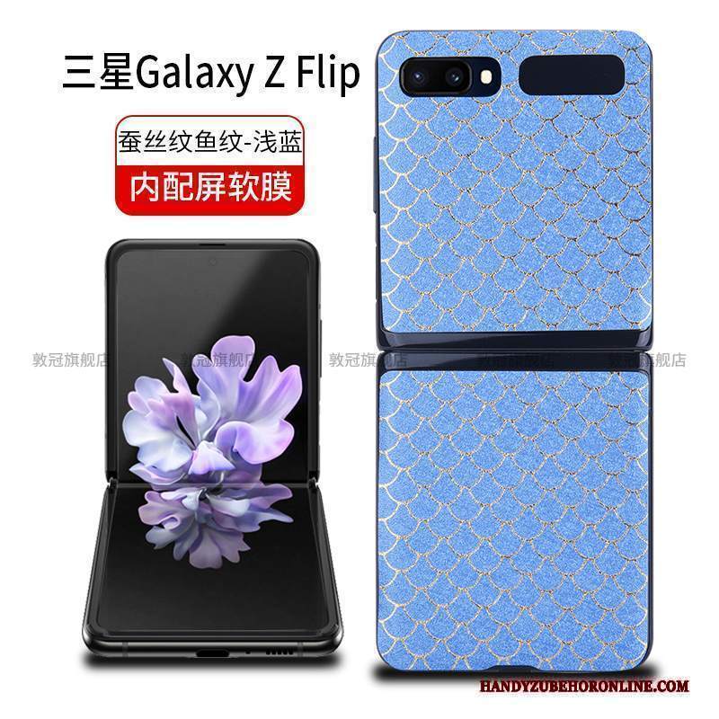 Custodia Samsung Z Flip Pelle Anti-caduta Nero, Cover Samsung Z Flip Protezione Protezione Contro Le Esplosioni Tempra