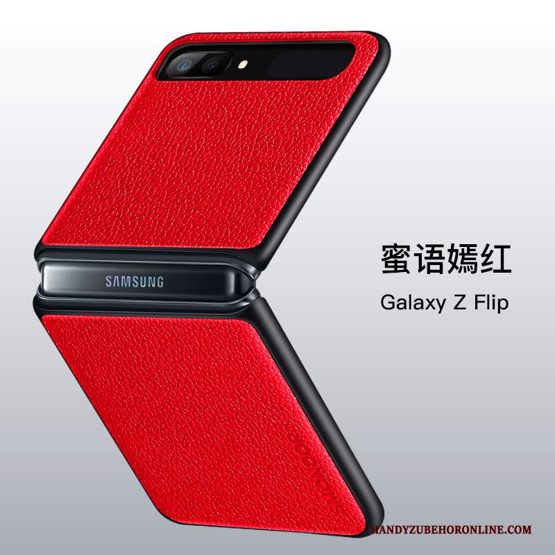 Custodia Samsung Z Flip Pelle Anti-caduta Tutto Incluso, Cover Samsung Z Flip Silicone Nerotelefono