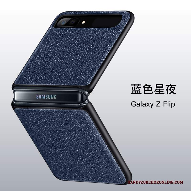 Custodia Samsung Z Flip Pelle Anti-caduta Tutto Incluso, Cover Samsung Z Flip Silicone Nerotelefono