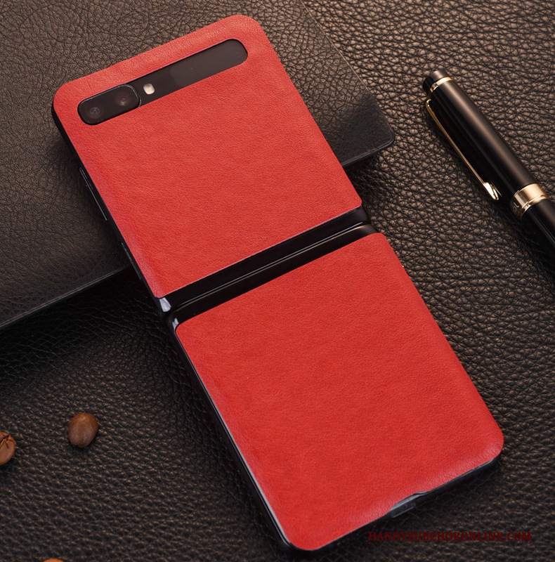 Custodia Samsung Z Flip Pelle Felice Rosso, Cover Samsung Z Flip Pellicola Protettivatelefono