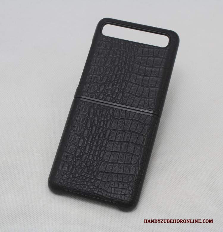 Custodia Samsung Z Flip Pelle Nero Piegare, Cover Samsung Z Flip Protezione Tutto Incluso High End