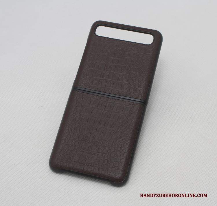 Custodia Samsung Z Flip Pelle Nero Piegare, Cover Samsung Z Flip Protezione Tutto Incluso High End