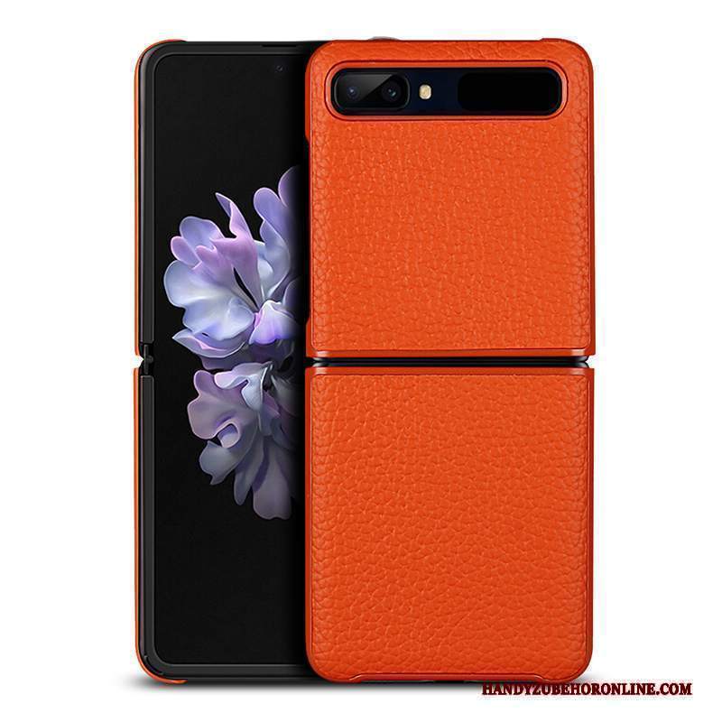 Custodia Samsung Z Flip Pelle Piegaretelefono, Cover Samsung Z Flip Protezione Rosso Anti-caduta